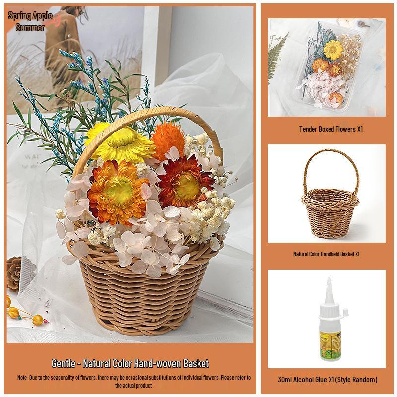 Back-to-School Gift: DIY Eternal Flower Mini Basket Ornament for Team Building & Decoration