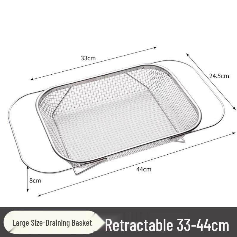 Multi-functional Stainless Steel Retractable Vegetable Sink Drain Rack