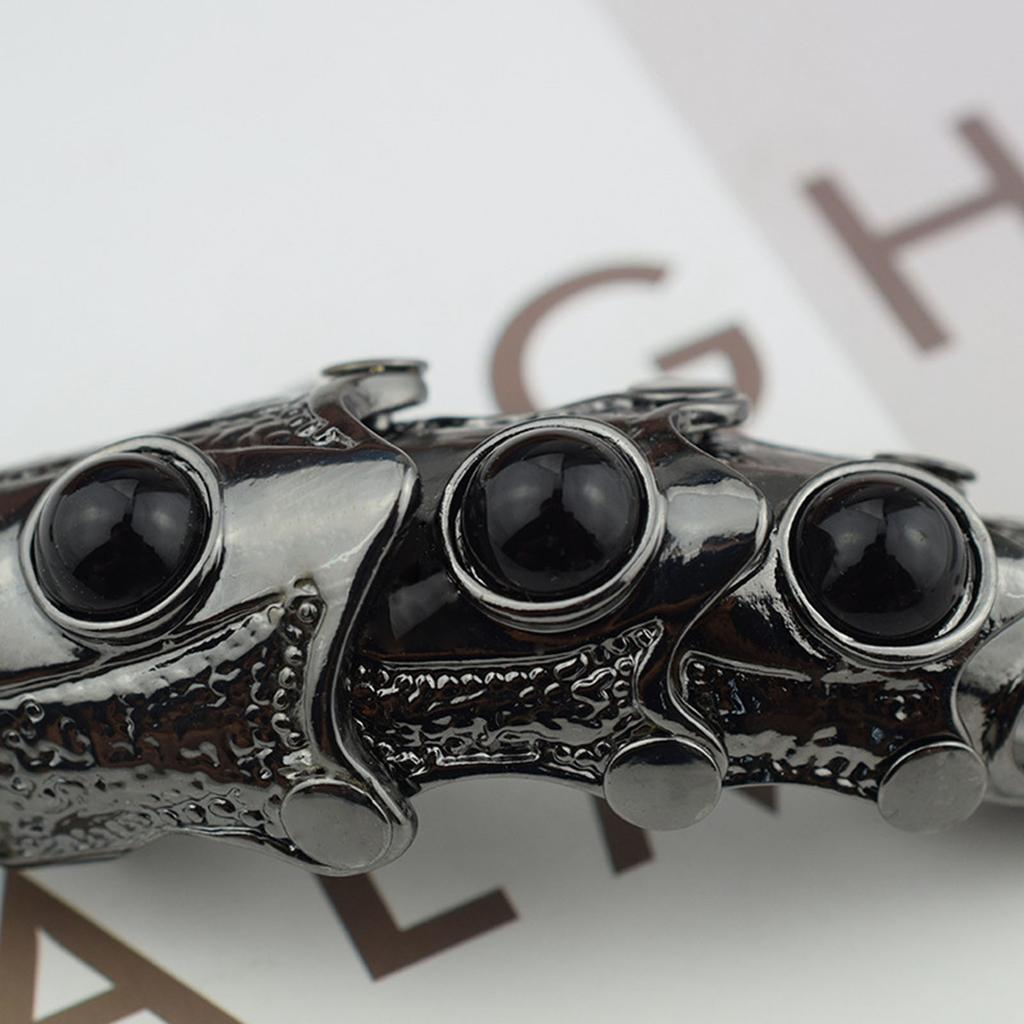 Knöchel Vollfinger Langer Ring Doppelring Aktivitätsring Punk Rock Gothic Ring