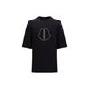 Moncler X Rick Owens Spolupráce Podzim/Zima 23 Tričko s potiskem loga, kulatým výstřihem a krátkým rukávem, Unisex topy, Černá, I209N8C00001M3669999