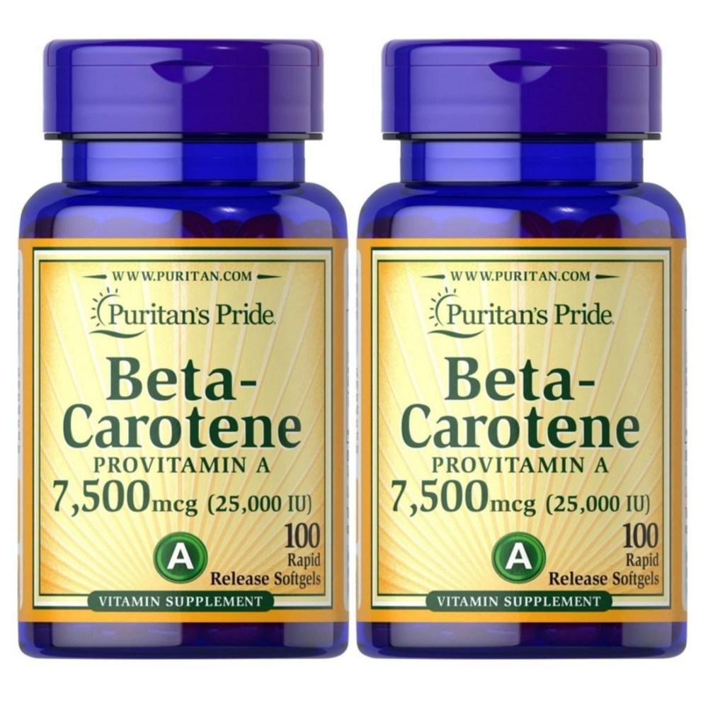 Pride Puritan's Beta-Carotene Provitamin A 7500mcg 100 Tablets x 2 pcs