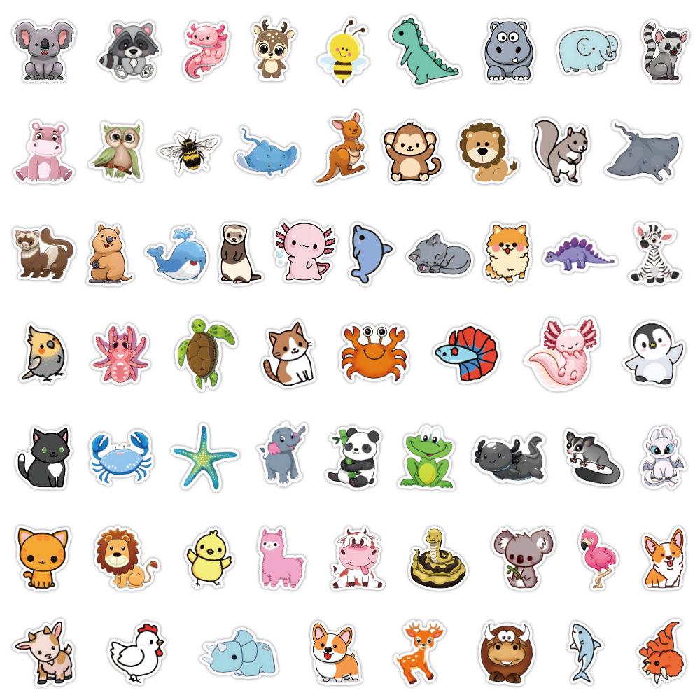Cute Animal Doodle Stickers: 120 Sheets for Kids' DIY Journals & Stationery