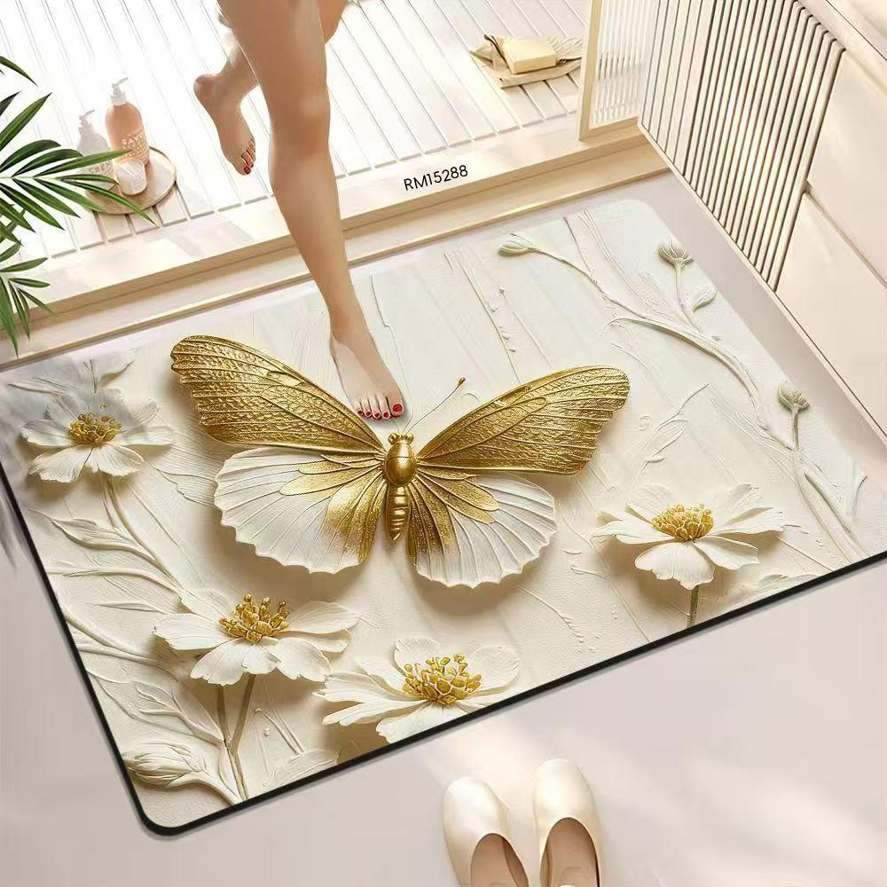 3D visual bathroom floor mat household diatom mud floor mat water-absorbing quick-drying non-slip mat Tianjin carpet