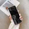 Creative Black Stardust Girl Pattern Phone Case for Samsung Galaxy Z Flip 7 Flip 6 5 4 3 Folding Cover for Z Flip7 Flip5 Fundas