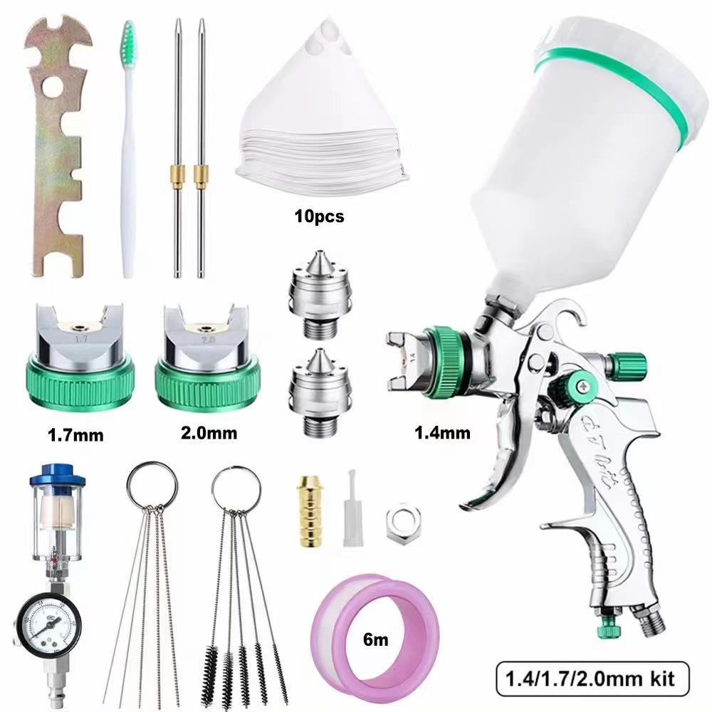 2008 Car High Atomization Spray Gun 1.7/2.0/2.5mm Nozzle Pneumatic Top-Feed Paint Sprayer