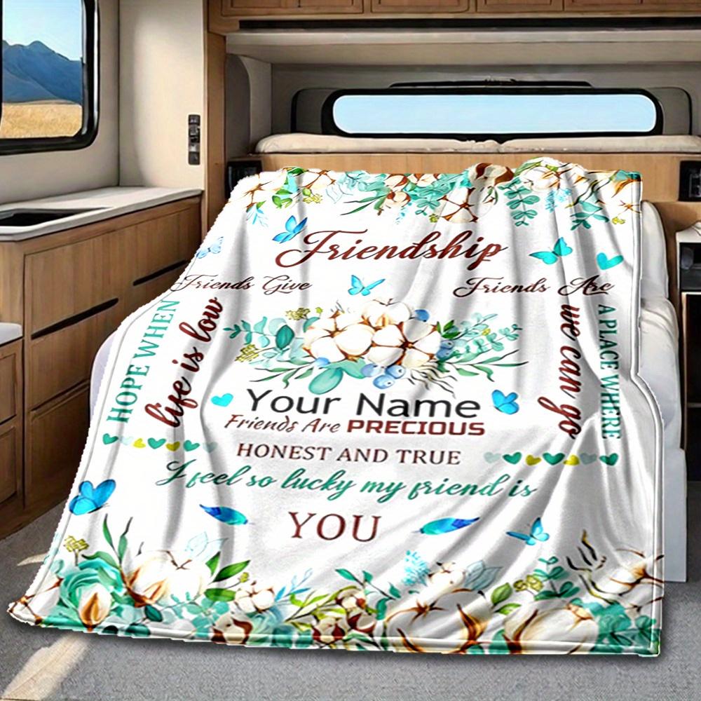 Friendship Blanket Personalized Name Soft Comfortable Stylish Blanket Car Blanket Perfect For Travel Camping Outdoor Home Suitable For All Seasons