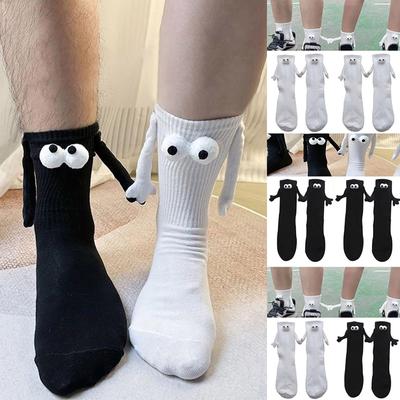 Lustiges Paar Socken mit 3D-Puppe, Socken für Damen und Herren, Unisex, lustige Paar-Händchenhalten-Socken für Paare