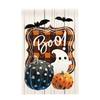 Halloween Garden Flag Pumpkin Ghost Witch Halloween Flags  Double Sided Faux Linen Funny Yard Decoration for Outdoor Welcome