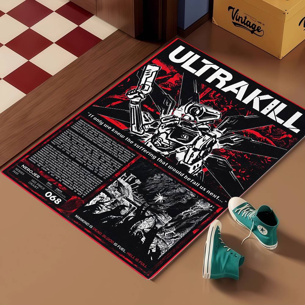 U-ULTRAKILL Hot GAME Room Mats Cheaper Anti-slip Modern Living Room Balcony Printed Welcome Rug