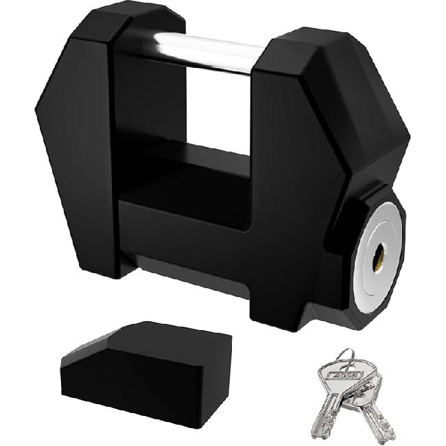 DEEAGLE Trailer Lock, Wide 1.2” Span, 1/4” Dia Trailer Coupler Tongue Lock, Wide Trailer Locks, Boat Trailer Locks For Towing Trailer Security, чёрный