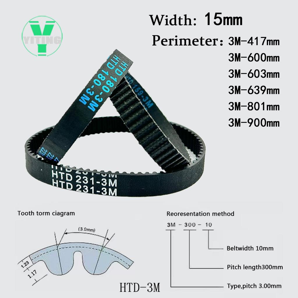 HTD3M 40T 80Teeth Timing Pulley Belt Set Belt Width 15mm Bore 5~25mm Reduction 2:1 Deceleration 3M Pulley Kit Synchronous Wheel