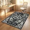 Serpent Floral Theme Soft Crystal Velvet Rug Custom Name & Text Print Non Slip Floor Rug for Bedroom Living Room