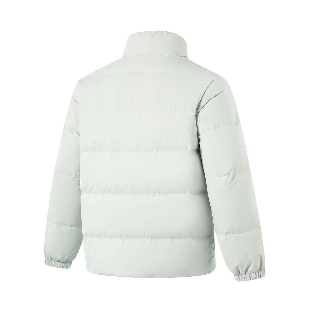 Li-Ning Water-Resistant Solid Color Stand Collar Zipper Comfortable Breathable Short Down Jacket Men jackets Droplet-Gray AYMU097-3