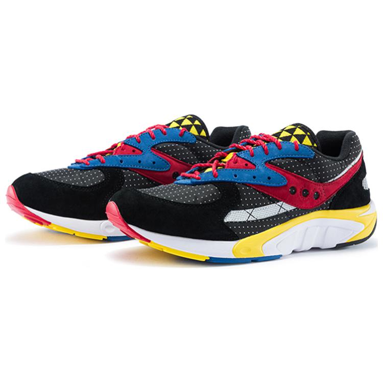 SAUCONY Aya Classic Retro Fabric Cushioning Sweat-Absorbing Low-Top Casual Running Shoes Men Sneaker Black Yellow Red S70516-1