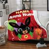 Customizable Bing Bunny1 Throw Blanket – Personalized Name, All-Season Cozy Snug Blanket, Machine Washable, Personalized Blanket