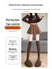 Women's High Waist Suede Pleated A-line Skort - Autumn/Winter Casual Slimming Leather-Look Anti-Exposure Design