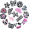 Cow Print Croc Shoe Charms, PVC Soft Rubber Shoe Accessories, Sandals Decoration Buckle, Cute Cartoon Charms, DIY Personalized Shoe Decor