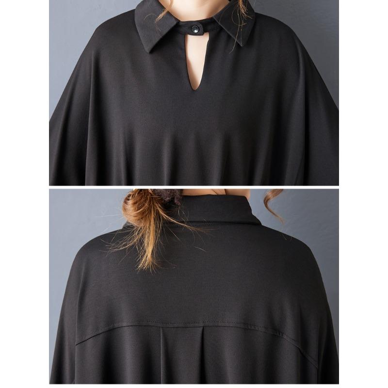 DIMANAF Spring Autumn Plus Size Women Blouse Shirt Black Fashion Lady Tops Long Sleeve Loose Casual New