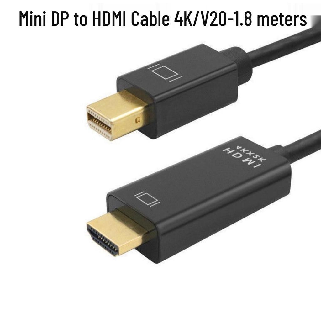 Mini DP to HDMI Adapter Cable 1.8m - Connects Computer, TV, Projector, Monitor