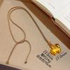Gold Sand Eight Treasures Compass Pendant Necklace with Gourd Charm for Women
