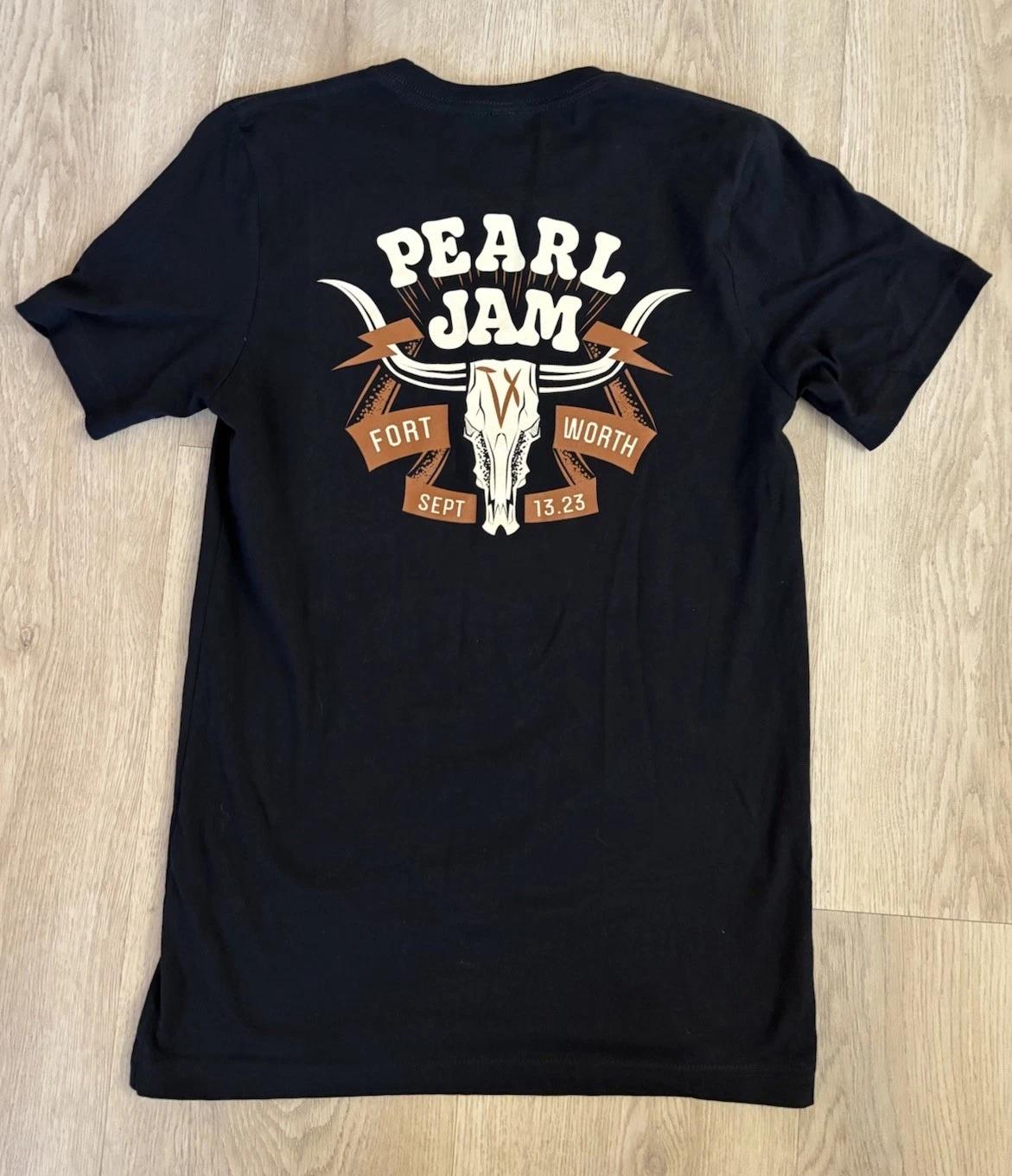 

Pearl Jam Fort Worth Texas Sept 13 2023 Tour 100% Cotton T-shirt Mens Tees Top Black Adult Small Unworn M