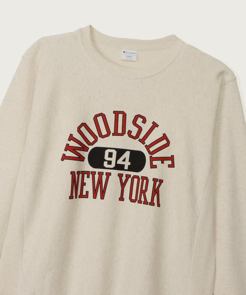 CHAMPION Reverse Weave Loose Fit Graphic Sweatshirt Oatmeal