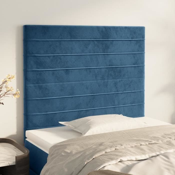 VidaXL Têtes de lit 2 pcs Bleu foncé 80x5x78-88 cm Velours3116506