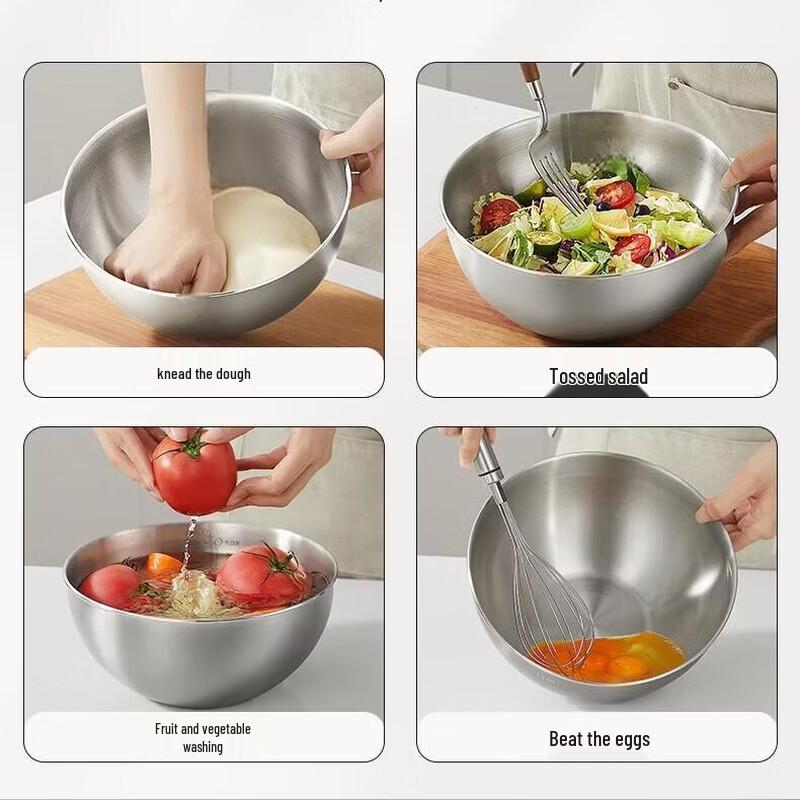 Thickened Stainless Steel Multi-Purpose Kitchen Bowl