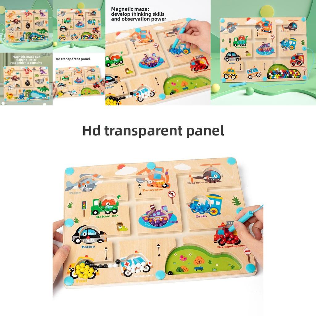 Dinosaur Magnetic Bead Maze Toy For Kids Educational Learning And Fine Motor Skills