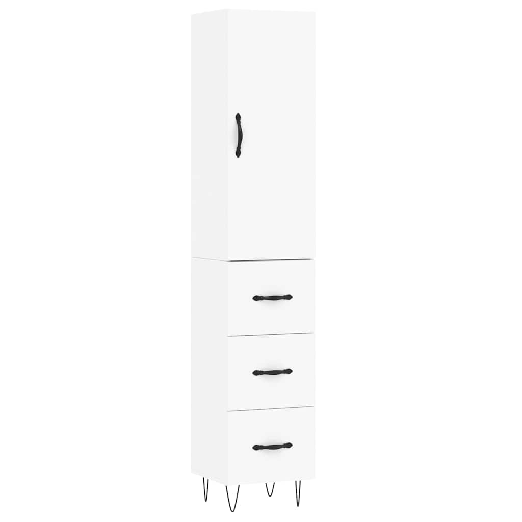 Highboard White 34.5x34x180 cm Particleboard