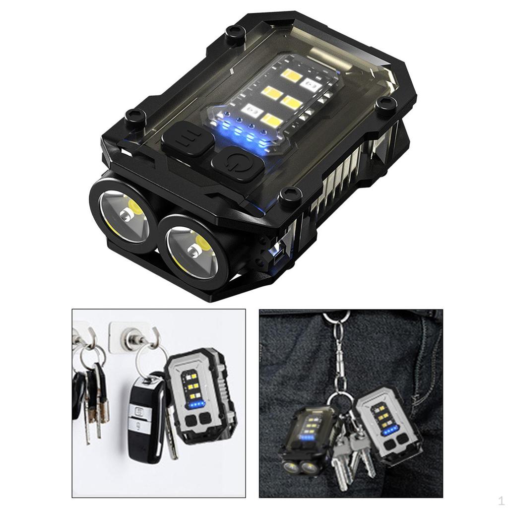 Keychain Flashlight Lightweight 8 Modes Waterproof Pocket Lights Work Light