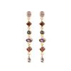 925 Silver Needle Long Chain Stud Earrings For Women Exquisite Zircon Geometric Tassel Pendant Earrings Luxury Jewelry
