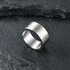 10mm Wide Minimalist Matte Brushed Titanium Steel Ring, Vintage Silver Men's Hip Hop Jewelry