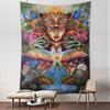 Abstract Leopard Head Tapestry Wall Hanging Psychedelic Witchcraft Tropical Scenery Living Room Bedroom Home Decor