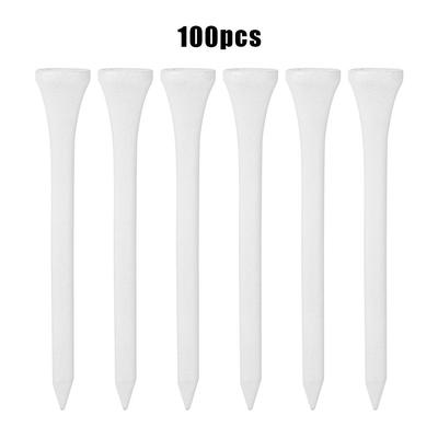 100 Pcs 70mm Wooden Wood Golf Tees Training Practice Ball Holders for Beginners Golfers