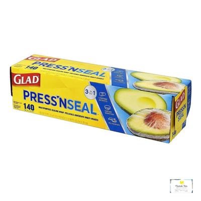 GLAD Pellicola Sigillante Multiuso per Conservazione Alimenti 140 x Press'n (30cm 43.4m)