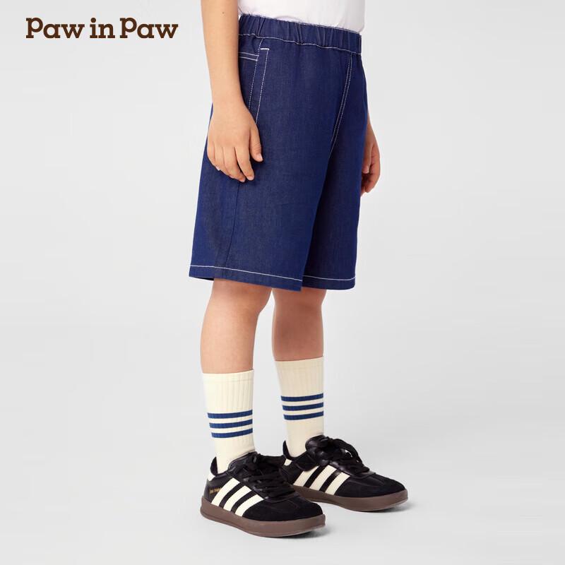 PawinPaw Boys' Cartoon Bear Loose Denim Bermuda Shorts
