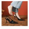 Fashion 2025 New French Patent Leather High Heels Pointed Toe Slim Stiletto Spring Summer Women Sandals Dress Shoes