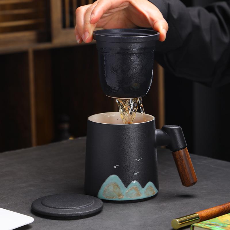 Wanli Jiangshan Office Water Cup Mug with Gift for Teachers and Students Company Annual Meeting