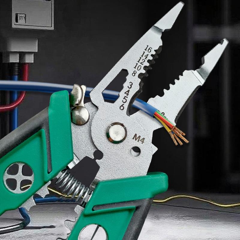 1Pcs Manual Wire Pressing And Splitting 14 In 1 Multifunctional Electrician Pliers For Wire Cutting Wire Stripping Pliers
