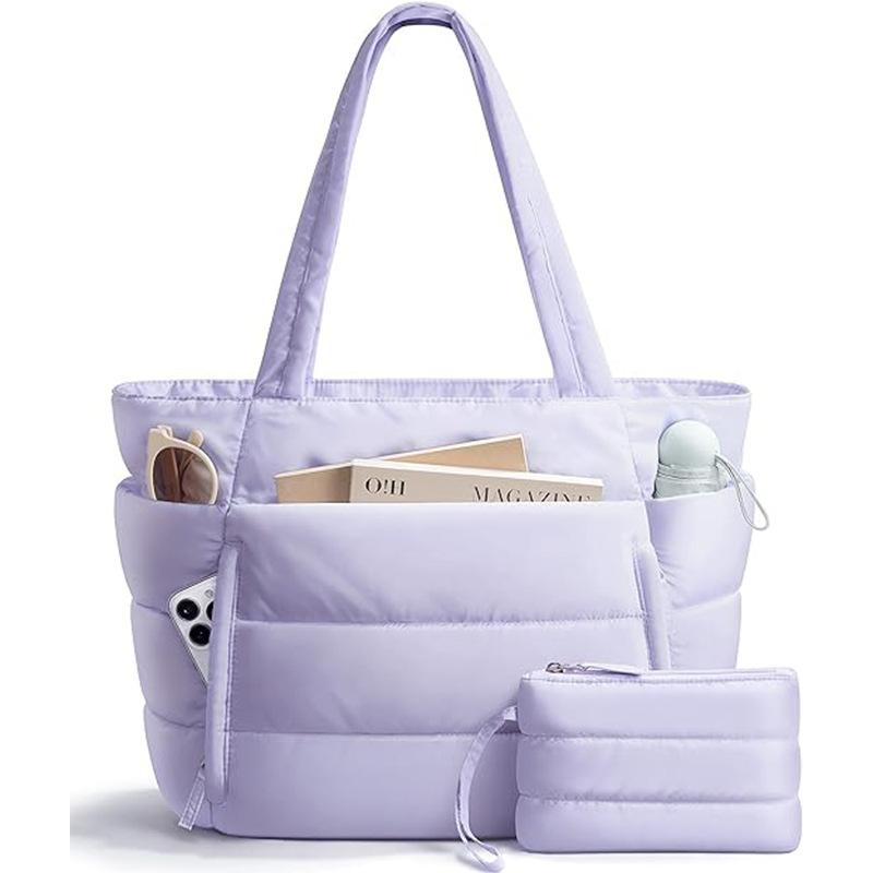 Women's quilted handbag multi-compartment tote bag Large capacity travel luggage bag