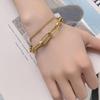 Bracciale doppio da donna con catena in acciaio al titanio, gioiello che non scolorisce, accessori per bracciali