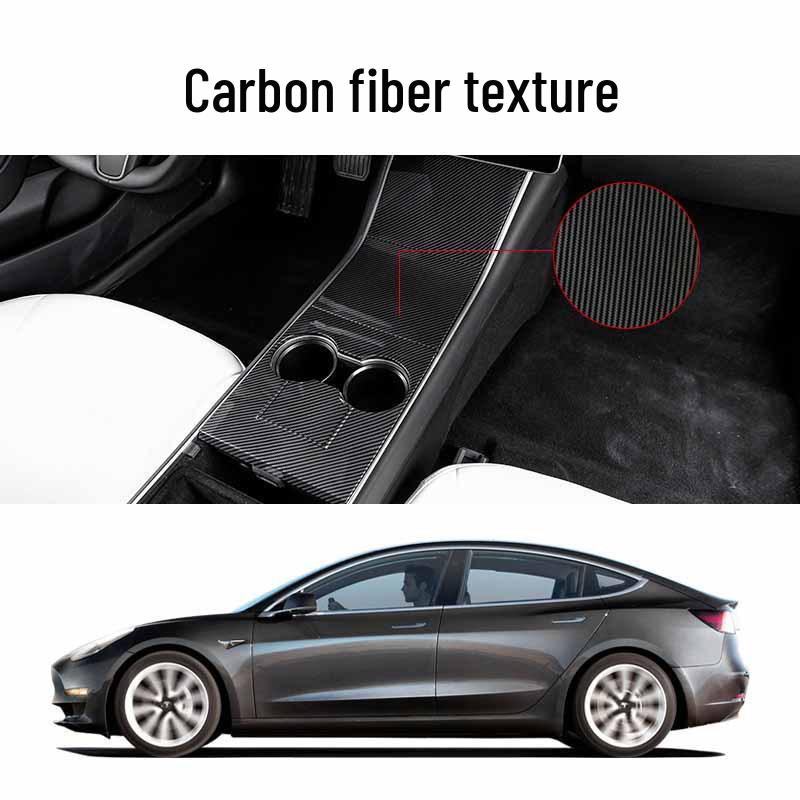 Tesla Model 3 Karbonfaser-Konsolenpanel Kratzfester Dekorativer Aufkleber