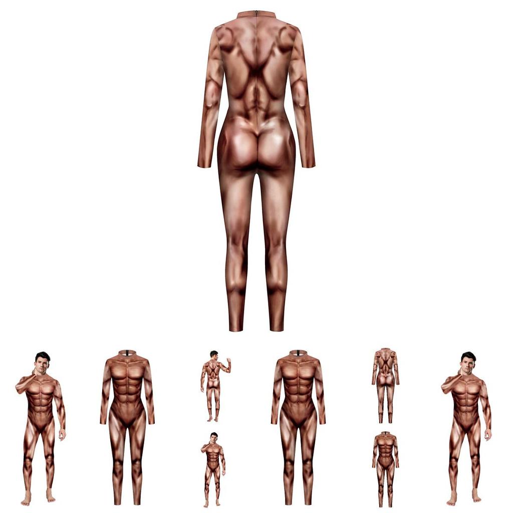 Euro Fantasy Male Stage Costume With Realistic Muscle Pattern For Theater Acts