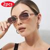 Protective Glasses 2pcs Vintage Women Polygon Sunglasses Female Metal Frame Design Casual Sun Glasses Female Male Eyewear UV400