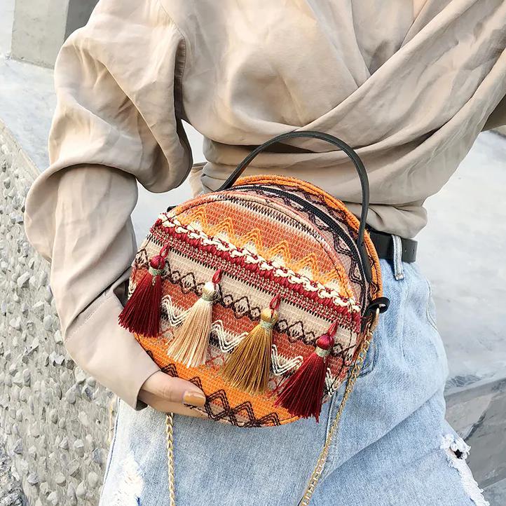 WTEMPO Korean Style Versatile Crossbody Bag Chic Harajuku Ethnic Style Chain Girl's Small Shoulder Bag Travel Handbags