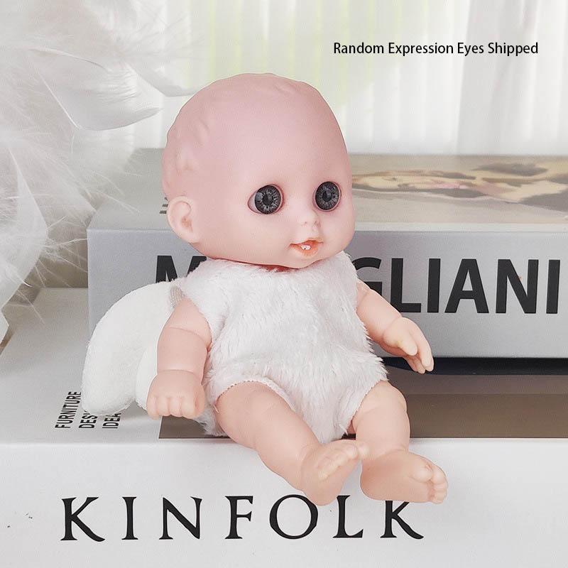 Cute Big Eyes Angel Reborn Doll 13cm Simulation Angel Vinyl Doll Toy Children Play House Toy Joints Movable Children Gifts