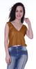Moomaya Womens Sequin Sleeveless Party Crop Top Glitter V Neck Sparkle Club