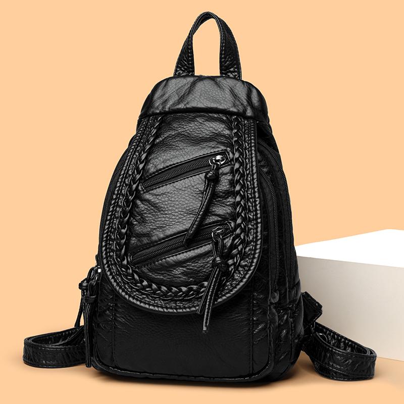 Rucsac mic multifuncțional pentru piept, geantă de umăr din PU, rucsac pentru femei