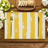 4/6pcs Set of Vertical Yellow Stripe Placemats - Washable, Suitable for Dining Table Kitchen Holiday Party Home Decoration - Perfect with You in the